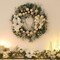 30" Pre-Lit Christmas Wreath for Front Door – Large Lighted Outdoor Wreath with White & Gold Xmas Balls, Beaded String, and Holiday Décor for Home, Porch, Fireplace, and Window